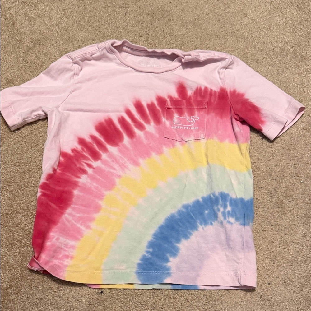 Vineyard Vines Kids Rainbow Tie-Dye Tee size 5